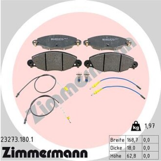 Тормозные колодки, дисковый тормоз.) ZIMMERMANN 232731801