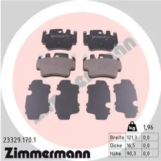 Гальмівні колодки, дискове гальмо (набір) ZIMMERMANN 233291701