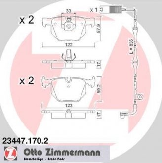 Тормозные колодки, дисковый тормоз.) ZIMMERMANN 234471702 (фото 1)