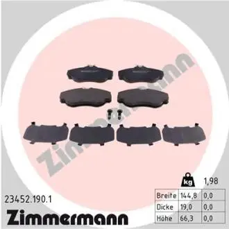 Гальмівні колодки, дискове гальмо (набір) ZIMMERMANN 234521901