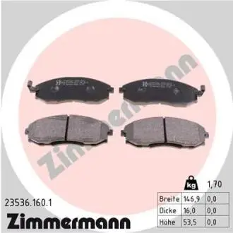 Гальмівні колодки, дискове гальмо (набір) ZIMMERMANN 235361601