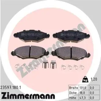 Гальмівні колодки, дискове гальмо (набір) ZIMMERMANN 235971801