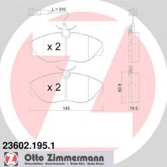 Тормозные колодки, дисковый тормоз.) ZIMMERMANN 236021951
