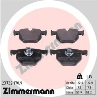 Гальмівні колодки, дискове гальмо (набір) ZIMMERMANN 237321709