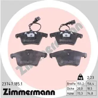 Гальмівні колодки, дискове гальмо (набір) ZIMMERMANN 237471851