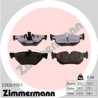Комплект гальмівних колодок задній ZIMMERMANN 239269701
