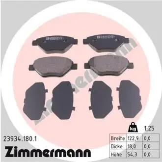 Тормозные колодки, дисковый тормоз.) ZIMMERMANN 239341801