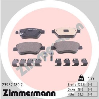 Гальмівні колодки, дискове гальмо (набір) ZIMMERMANN 239821802