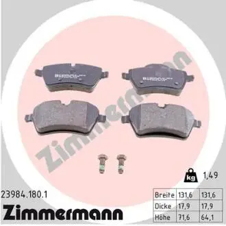Тормозные колодки, дисковый тормоз.) ZIMMERMANN 239841801