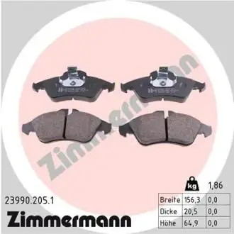 Гальмівні колодки, дискове гальмо (набір) ZIMMERMANN 239902051