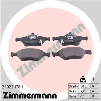 Гальмівні колодки дискові ZIMMERMANN 240221781