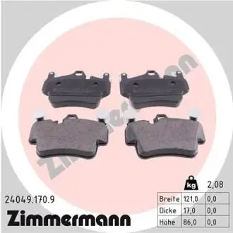 Гальмівні колодки, дискове гальмо (набір) ZIMMERMANN 240491709