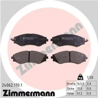 Гальмівні колодки, дискове гальмо (набір) ZIMMERMANN 240621701