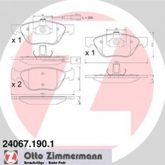 Тормозные колодки, дисковый тормоз.) ZIMMERMANN 240671901 (фото 1)