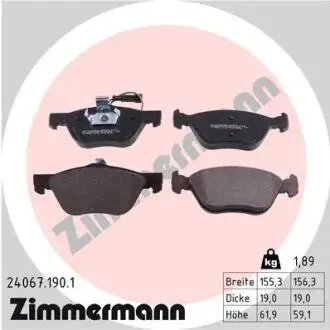 Тормозные колодки, дисковый тормоз.) ZIMMERMANN 240671901