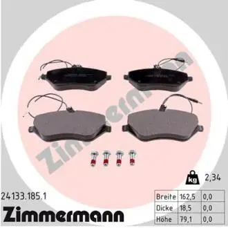 Гальмівні колодки, дискове гальмо (набір) ZIMMERMANN 241331851