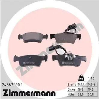 Гальмівні колодки, дискове гальмо (набір) ZIMMERMANN 243671901