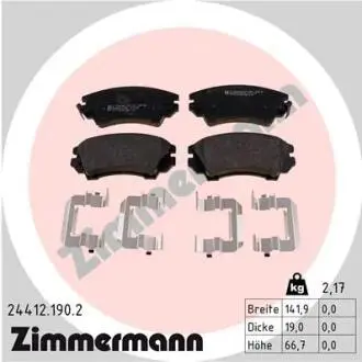 Гальмівні колодки, дискове гальмо (набір) ZIMMERMANN 244121902