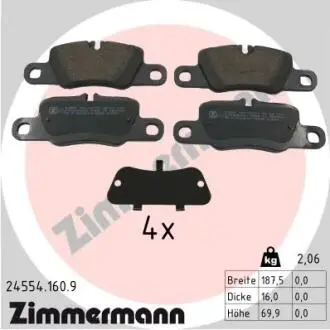 Колодки гальмівні ZIMMERMANN 245541609
