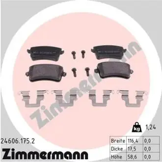 Колодки гальмівні (задні) Audi A4/A5/Q5 07- (LUCAS-GIRLING) ZIMMERMANN 24606.175.2