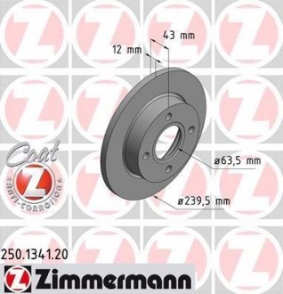 Тормозной диск ZIMMERMANN 250134120 (фото 1)