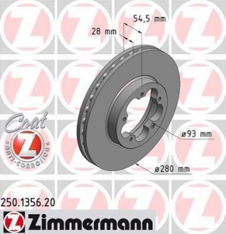 Тормозной диск ZIMMERMANN 250135620