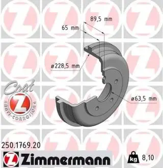 Гальмівний барабан ZIMMERMANN 250176920