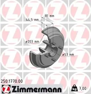 Тормозной барабан ZIMMERMANN 250177000
