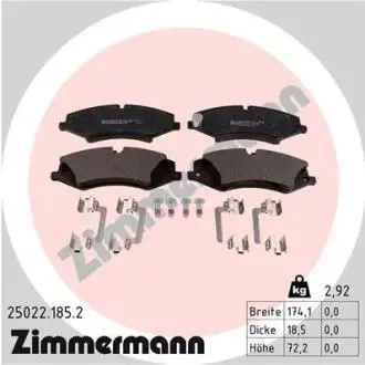 Колодки гальмівні (передні) Land Rover Discovery IV/V/Range Rover 2.0-5.0 4x4 09- (TRW) (з аксес.) ZIMMERMANN 25022.185.2