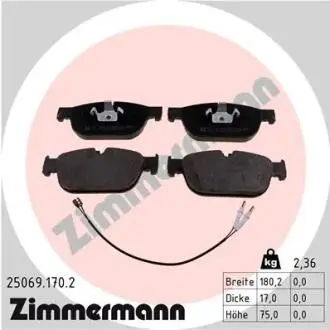 Колодки гальмівні, дискові ZIMMERMANN 250691702