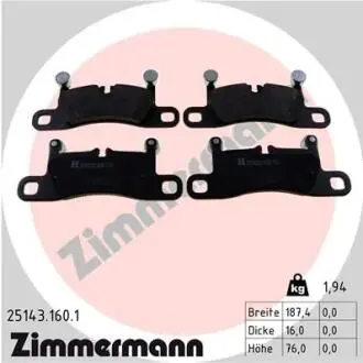Колодки гальмівні дискові (комплект 4 шт) ZIMMERMANN 25143.160.1