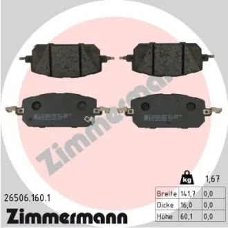 Колодки тормозные передние ZIMMERMANN 26506.160.1
