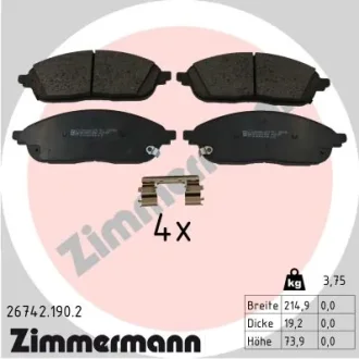 Колодки тормозные передние ZIMMERMANN 26742.190.2