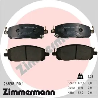 Гальмiвнi колодки дисковi переднi ZIMMERMANN 268381901