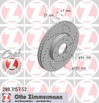 Тормозной диск ZIMMERMANN 280315752