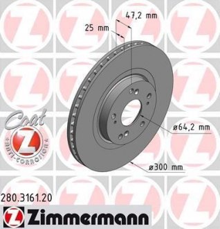 Тормозной диск ZIMMERMANN 280316120 (фото 1)