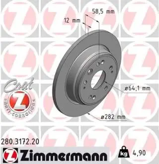 Тормозной диск ZIMMERMANN 280317220