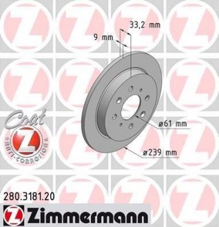 Тормозной диск ZIMMERMANN 280318120 (фото 1)