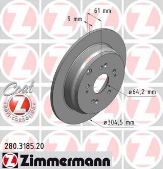 Диск гальмівний ZIMMERMANN 280318520