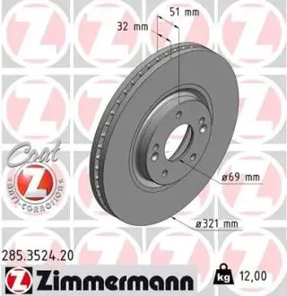 Тормозной диск ZIMMERMANN 285352420