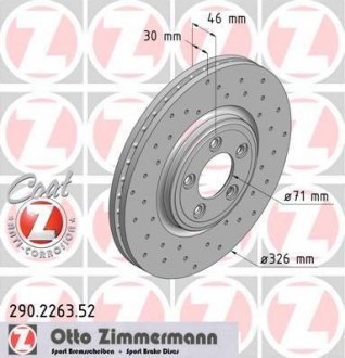 Гальмівний диск ZIMMERMANN 290226352