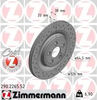Диск тормозной ZIMMERMANN 290.2265.52