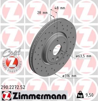 Гальмiвнi диски ZIMMERMANN 290227252