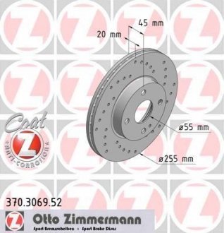 Тормозной диск ZIMMERMANN 370306952