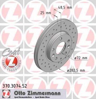 Тормозной диск ZIMMERMANN 370307452 (фото 1)