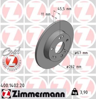 Гальмівний диск ZIMMERMANN 400140220