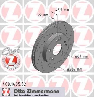 Тормозной диск ZIMMERMANN 400140552