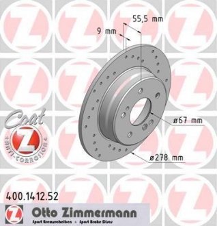 Тормозной диск ZIMMERMANN 400141252 (фото 1)