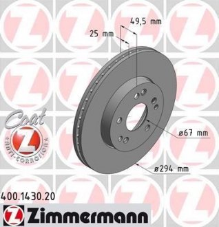 Тормозной диск ZIMMERMANN 400143020