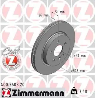 Гальмівний диск ZIMMERMANN 400360320